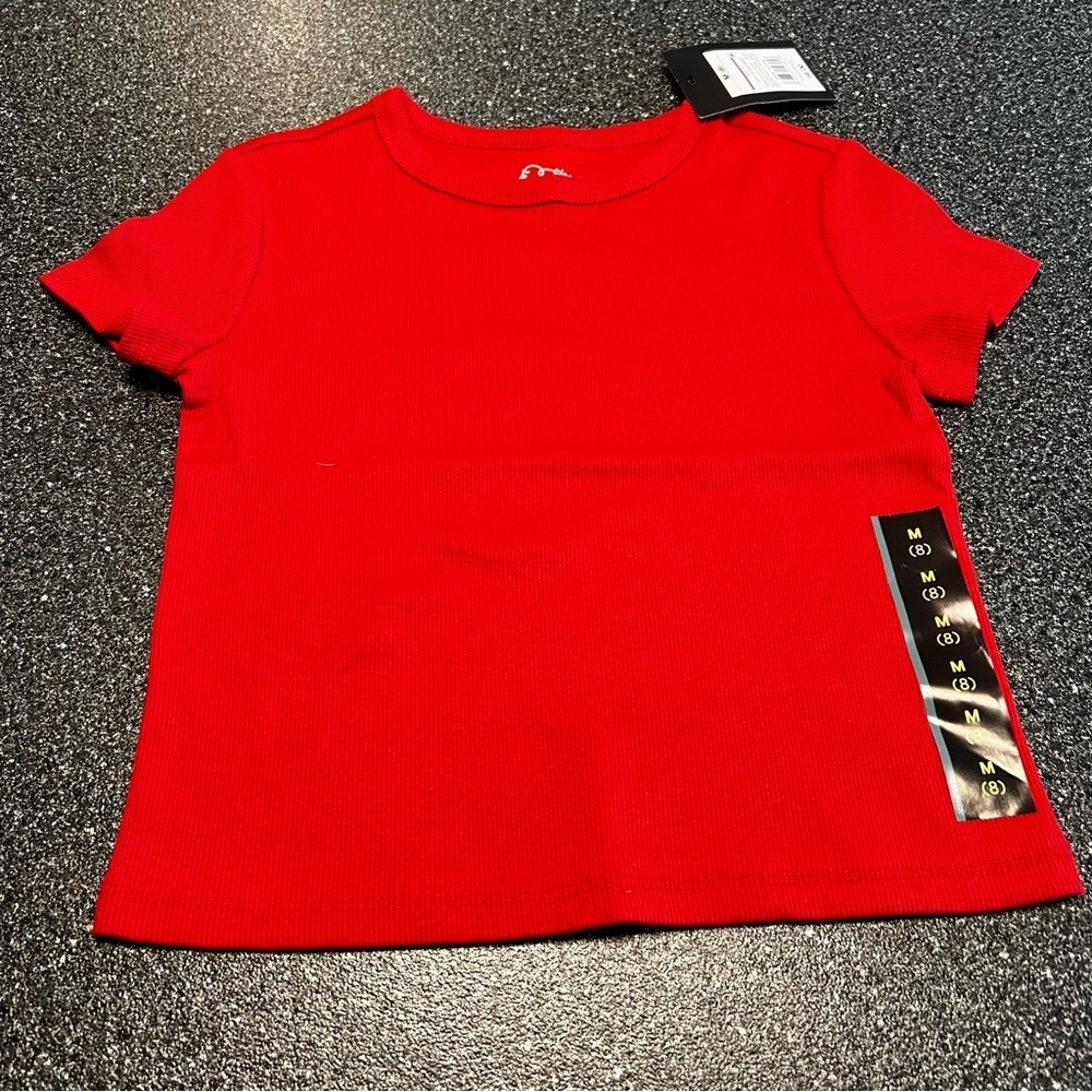 Nwt Girl's Art Class Fresh Rose Cut Short Sleeve Ribbed T-Shirt M